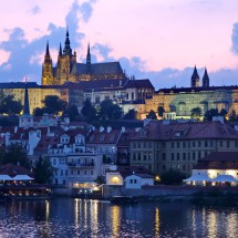 St. Vitus Cathedral and Castle of Prague at dawn